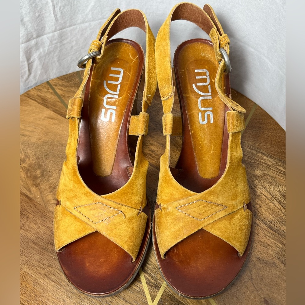 MJUS Mustard Yellow Leather Sandals